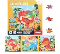 Zocipro Dinosaur Magnetic Puzzles for 3-6 Year Olds, 3-in-1 Dinosaur Jigsaw Puzzle Books, 25-30-42 Pieces Learning Magnet Puzzles, Educational Travel Toys for Kids Boys and Girls