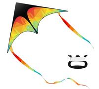 Zocipro Large Delta Kites for Kids and Adults, 125 x 65 cm Multicolor Kite with 50m String Line for Beginners, Beach Kite for Outdoor Games Activities and Beach Toys