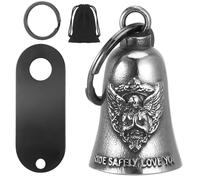 Zocipro Motorcycle Guardian Bell, Biker Guardian Luck Riding Bell Angel Gremlin Bells with 2 Key Chain Ring Accessories, Stainless Steel Motorcycle Bell Hanger for Men Husband