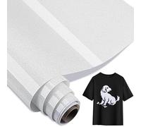 Zocipro White Glitter Iron on Vinyl, 30cm x 1M Heat Transfer Vinyl for Fabric, PET Backing White HTV Vinyl for T-Shirts, Clothes, Hats, Bags and Other Textiles