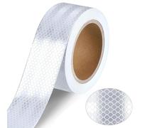 Zocipro White Reflective Tape 15M x 5cm, Waterproof Reflector Tape Warning Sticker, Self-Adhesive Reflective Tape for Vehicles Bikes Motorcycle Car Trailers Night Road Safety Reminder