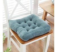ZOCIS Square Garden Chair Cushion Pads, 10cm Thick Chair Pads Seat Cushion, Large Warm Seat Mats Cushions for Indoor Outdoor Office Dining Home Floor Living Room,2PC,45x45x10cm,Blue