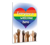ZOCO - Everyone is Welcome Here Poster - 12" x 18" Laminated - Diversity & Inclusion Decor for Classroom & Office - Promote Kindness & Equality Sign