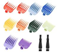 ZOCONE 10 Pcs Hair Clipper Guards Combs, 10 Sizes Guide Combs Attachments, Universal Hair Clipper Limit Combs, Professional Guide Combs for Clippers Trimmers with 2 Double-Ended Cleaning Brush