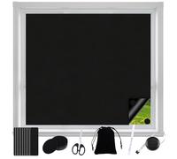ZOCONE 100 x 145cm Portable Blackout Blind, Temporary Blackout Blinds Stick On with 20 Self Adhesive Fasteners for Windows Fits Any Size, Black Out Blinds Curtains No Drill for Bedroom Nursery Loft