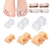 ZOCONE 12 Pack Gel Toe Separators for Overlapping Toes with 4 Hammer Toe Straighteners for Bent Toes, Soft Gel Hammer Toe Corrector for Men and Women Hammer Toe Splint for Support Correcting - 3 SIZE