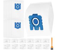 ZOCONE 12Pack Vacuum Cleaner Bags Compatible with Hoover Miele GN Bag Vacuum Replacement Dust Bags for Classic C1 Complete C3, C2 Cleaners Filter Bag with Filter Cotton, Cleaning Brush (Blue)