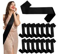 ZOCONE 14Pcs Black Beauty Pageant Sashes for Women DIY Plain Sash Premium（180×9.5cm) Birde to Be Blank Satin Sashes for Wedding Hen Night Bachelor, Graduation Personalised Sash for Party Decorations