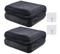 ZOCONE 2 Pcs Bathroom Drying Cloth Wipe 40×60cm Wonder Wipes with 2 Hooks, Drying Towel Cleaning Cloth Super Absorbent Wipes Bathroom Cloths for Showers Glass Car