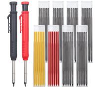 ZOCONE 2 PCS Carpenters Pencil+36 Pencils Refills, 2.8mm Solid Carpenter Pencil Refills, Deep Hole Marker, Builders Pencils for Woodwork Construction Building