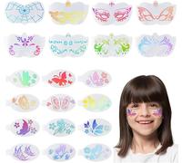 ZOCONE 20 Pcs Face Paint Stencils Reusable Tattoo Templates for Kids, Makeup Body Paint Stencils for Children, Body Painting Templates for Party Holiday Festivals