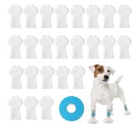 ZOCONE 24 Pcs Dog Shoes Disposable with Self Adhesive Bandage, Dog Socks Paws Protectors for Injured Paws Stop Licking Bandages Shoes for Indoor Outdoor (S)