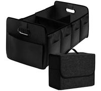 ZOCONE 2Pack Car Boot Organiser Storage Car Bag Trunk Soft Felt Box Accessories for Tidy Organize the Trunk Multi-Compartment Collapsible Auto Trunks Organizer for All Vehicles Storage Bags for Car