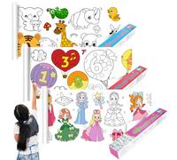 ZOCONE 3 Pack Colouring Drawing Paper Roll for Kids 118'' x11.8'' Funny Drawing Painting Sheets for Kids Party Colouring Roll of Drawing Paper DIY Art Color Filling (Princess Animal Letters)