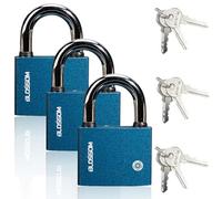 ZOCONE 3 PCS Iron Padlocks with Keys 38 MM Heavy Duty Iron Padlock Outdoor Weatherproof Pad Lock, Small Padlocks with Keys for Shed Warehouse Security Office Locker