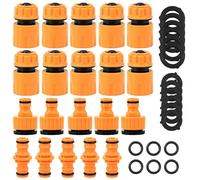 ZOCONE 38Pcs Garden Hose Joiner Quick Connector Set Plastic 10 End Quick Connectors 5 Male to Male Hose Connector 5 2in1 Hoses Adapter for Pipe Assembly, Extension, or Accessory Replacement