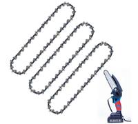 ZOCONE 3Pcs 6 Inch Chainsaw Chains Blade, Small Chain Saw Chains for Cordless Handheld Mini Chainsaws, Low-Kickback Mini Chainsaw Chain Replacement, Chainsaw Blade for Tree Trimming(37 Drive Links)