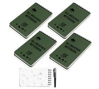 ZOCONE 4 Pack Waterproof Spiral Notebook Pocket 3x5'' with Pen, 50 Sheets per Small Notepad Waterproof | Mini Spiral Notepads Pocket Size for Reporters Office School (A)