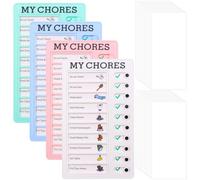 ZOCONE 4 PCS Chores Chart for Kids My Chores Checklist Board Kids with 20 Paper, Detachable Chore Chart for Planner Portable Hore Chart Memo Boards for Home Office Travel