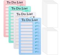 ZOCONE 4 Pcs Chores Chart for Kids to Do List Checklist Board with 20 Blank Paper, Detachable Reusable Chore Chart for Adults Kids 4 Color Daily Schedule Memo Checklist for Home Office Travel