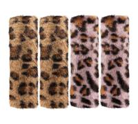 ZOCONE 4Pcs Leopard Car Seat Belt Pads Protector Shoulder for More Comfortable Drive Cheetah Print Seat Belt Cover for Adult Pink and Brown Car Seats Strap Pads Universal Fit for Cars