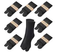 ZOCONE 7 Pairs Flip Flop Socks Black Split Toe Socks Cotton Two Toe Socks for Women Men, Novelty Flip Flop Tabi Socks for Sandal Flip-flops, Ankle Two-toed Tabi Socks for Separate Toes, UK 4-6