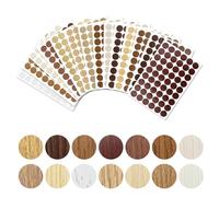 ZOCONE 756 PCS Self Adhesive Screw Hole Stickers, 14 Colors 21mm Covers Caps Sticker Wood Texture Screw Cover Stickers, Waterproof Wood Grain Sticker for Desks, Cabinets, Furniture Decoration