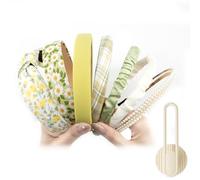 ZOCONE 8 Pcs Fashion Headbands for Women Girls Headband Set, Flower Pearl Headbands for Women Hair Styling, Cute Fashion Headband, Vintage Women Headbands Hair Accessories with Storage Holder(Green)