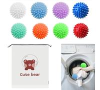 ZOCONE 8 Pcs Tumble Dryer Balls, Reusable Silicon Drying Balls for Tumble Dryer, 4 Large Size Laundry Balls for Washing Machine+4 Small Size Washing Machine Balls, Laundry Dryer Balls with Storage Bag