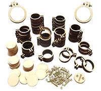 ZOCONE Mini Embroidery Hoops, 40 PCS Small Ring Tiny Embroidery Hoops, Round Wood Hoops for DIY Pendant Embroidery Necklace Jewelry Pendant and Cross Stitch