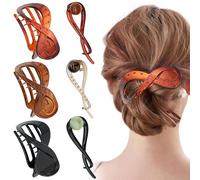 ZOCONE Pack of 6 Women's Pearl Hair Clips Large French Hair Pin Banana Hair Clip Elegant Twist Hair Clip Hair Accessories Women