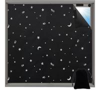 ZOCONE Temporary Blackout Blinds Stick On 100 x 145cm, Patterned Black Out Blinds No Drill for Windows Fits Any Size, Portable Blackout Blind with 20 Self Adhesive Fasteners for Bedroom and Travel
