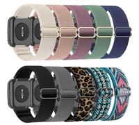 ZOCOVIN 10 Pack Stretchy Watch Band Compatible with Amazfit Bip 6/Bip 5, 22mm Soft Elastic Fabric Replacement Sport Loop Straps for Amazfit GTR 4/GTR 3/GTR 3 Pro/GTR 2/2e/Balance/Cheetah Pro Women Men