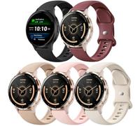 ZOCOVIN 5 Pack 18mm Silicone Watch Band Compatible with Garmin Venu 3S /Venu 4 41mm/Venu 2S/Vivoactive 4S/Vivomove 3S/Forerunner 255S/265S, Quick Release Soft Sport Straps for Women Men