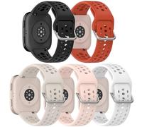 ZOCOVIN 5Pack Silicone Watch Band for Amazfit Bip 6/ Bip 5, Soft Sport Breathable Replacement Wristband Strap for Amazfit GTR 4/3 Pro/3/2/2e/47mm Men Women