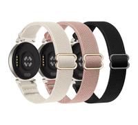 ZOCOVIN Pack of 3 14 mm Stretchy Nylon Wristbands Compatible with Garmin Lily 2 / Lily 2 Active, Soft Sport Elastic Replacement Strap for Garmin Lily 2 Women Men