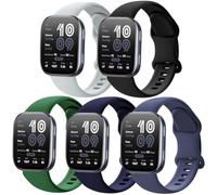 ZOCOVIN Silicone Watch Bands for Amazfit Bip 6/ Bip 5/GTR 4/GTR 3 Pro/GTR 3/GTR 2/2e/GTR 47mm, 22mm Soft Sport Waterproof Replacement Wristband Strap for Amazfit Balance/Cheetah Women Men