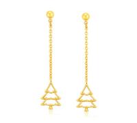 ZOCOYUU 24k Gold Christmas Earrings for Women Girls Teen Xmas Dangle Earrrings,Bow Christmas Tree Star Snowflake Christmas Earrings Christmas Jewelry Mother's Day for Gift (Christmas Tree)