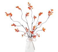 ZOCOYUU 4 Pcs Artificial Ficus Branches Faux Eucalyptus Stems, 95cm/35.4" Fake Stems Artificial Plants Olive Tree for Home Decor Tables Vases Garden Decoration (4 Pcs Faux Red Stems-22.4"/57cm)