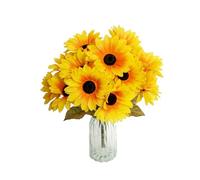 ZOCOYUU 6pcs Sunflowers Artificial Flowers Daisy Fake Flowers Outdoor UV Resistant No Fade Fall Decoration for Inside Outside Home Wedding Office DIY Garden Décor (6 Bundles Autumn Yellow)