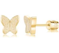 ZOCOYUU Tiny Butterfly Stud Earrings for Women Girls,Hypoallergenic Titanium Screw Back Surgical Stainless SteelEarrings for Sensitive Ears (1 Pairs 8mm-Gold)