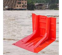 ZOCWJK ABS Door Flood Barrier, L-Type Flood Protection Board Combination Flood Protection Board Residential Flood Protection for Garage Basement (Red-4pcs
