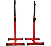 ZOCWJK Adjustable Squat Rack Barbell Stand - Height and Width Adjustment, Home Gym Weightlifting Bench Press Support, Load 200kg, 1 Pair, Easy to Put Together Red