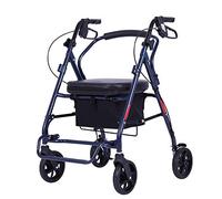 ZOCWJK Aluminium Walker with Wheels and Cushion, Walking Aid, Two-Way Backrest, Mobile Walker for the Elderly (