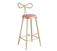 ZOCWJK Bar Stools Dining Chair Elegant Bar Stools Modern Round Kitchen Counter Stool - Counter Height Barstools, Velvet Bar Chairs, Home Dining Room Furniture, Pink,