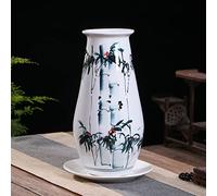 ZOCWJK Ceramic Flower Pot Jingdezhen Hand Painted Blue and White Porcelain Orchid Desktop High Waist Chinoiserie Flower Plant Vase Tree Pot with Tray (Blue，Transparent，White