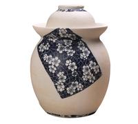 ZOCWJK Ceramic Pickle Jar with Lids,Traditional Chinese Porcelain Pickle Jar,Ceramic Fermentation Crock with Water Seal Airlock Lid,Sauerkraut Crock for Pickling Pickles 4Kg(