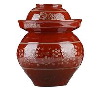 ZOCWJK Ceramic Pickle Jar with Lids,Traditional Chinese Porcelain Pickle Jar Crock,Ceramic Fermentation Crock with Water Seal Airlock Lid,Sauerkraut Crock for Pickling Pick 8Kg (6Kg