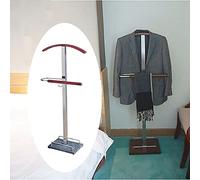 ZOCWJK Coat Rack, Free Standing Home Suit Hanger Stand Clothes Freestanding Valet Stand Solid with Rectangular Solid Wood Base Rubber Wood + Stainless Steel for Bathroom Office Bedro,