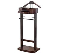 ZOCWJK Coat Rack, Wardrobe Valet Solid Wood Suit Valet Stand with Trouser Bar Jacket Hanger Tray Organizer Suit Valet Stand Clothes Rack Good for Both Living Room and Bed Room,